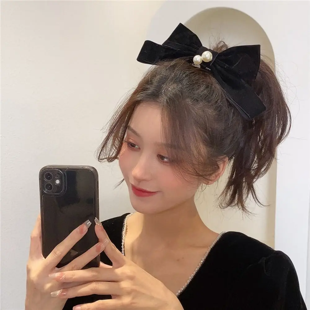 

Bow Hair Clip Black Velvet Hair Bows Hairpins Women Elegant Barrette Girls Bowknot Hair Accessories