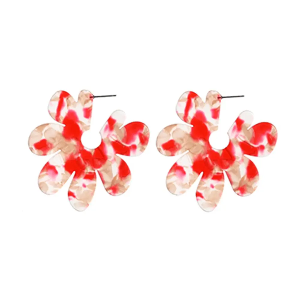 Новые большие цветочные серьги из полимеров женские акриловые ацетатные