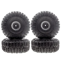 4pcs 2 2 inch beadlock wheel rims rubber tire for 110 rc rock crawler axial scx10 rr10 ax10 wraith 90048 90018 km2