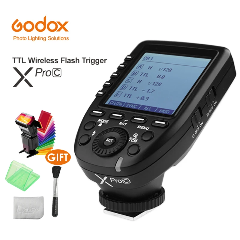 

Godox XPro-C Flash Trigger Transmitter with E-TTL II 2.4G Wireless X System HSS 1/8000s LCD Screen for Canon DSLR Camera