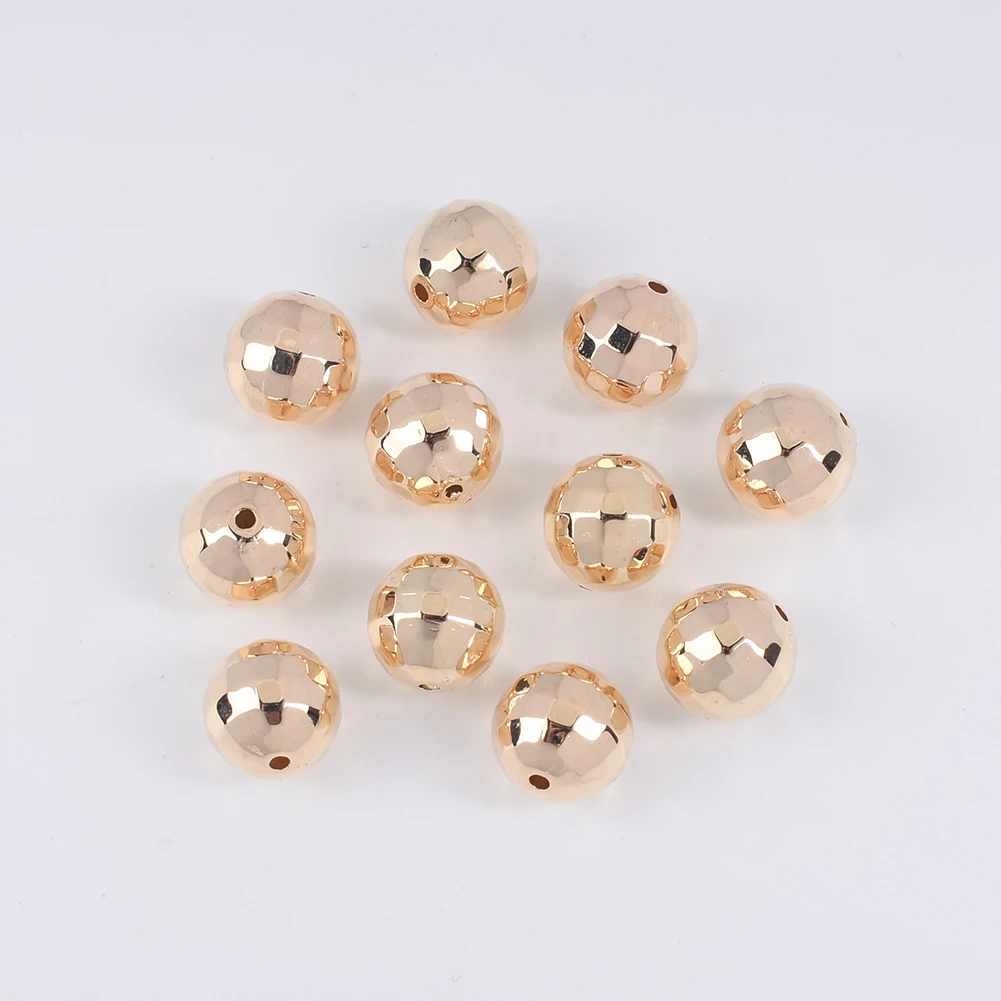 

50-100Pcs 8 10mm Platic Faceted Charms Beads Diy Handicraft Bracelet Accessories Loose Spacer Beads For Jewelry Making Supplies
