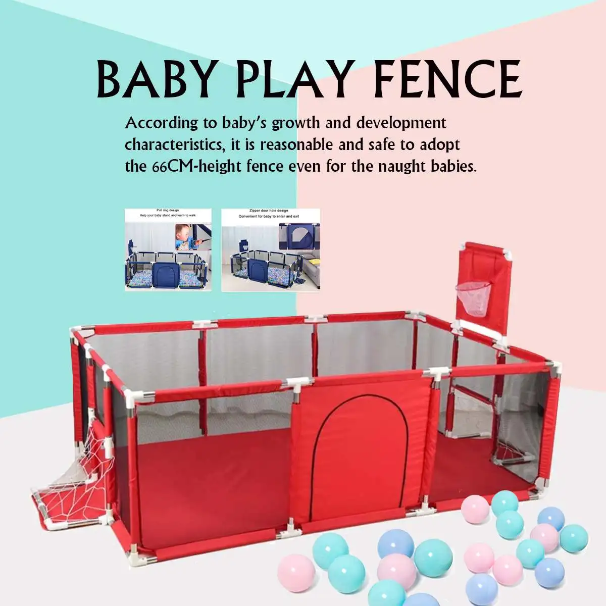 

Playpen for Children's Playpen Baby Pool Park Safety Stainless Steel Fence Kids Ball Pit Baby Indoor Playground Baby Park