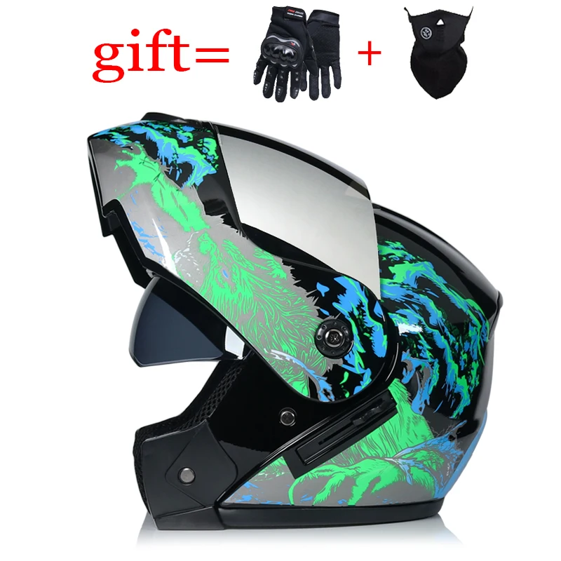 Модный мотоциклетный шлем с двойным козырьком сертификацией в горошек подходит