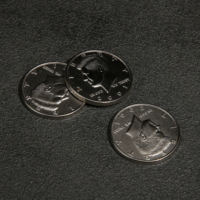 1PC Расширенная Оболочка Половинки Доллара (Голова) Фокусы Магии Появляющаяся Исчезающая Монета Магические Аксессуары Близкий План Проп Иллюзия B1021.