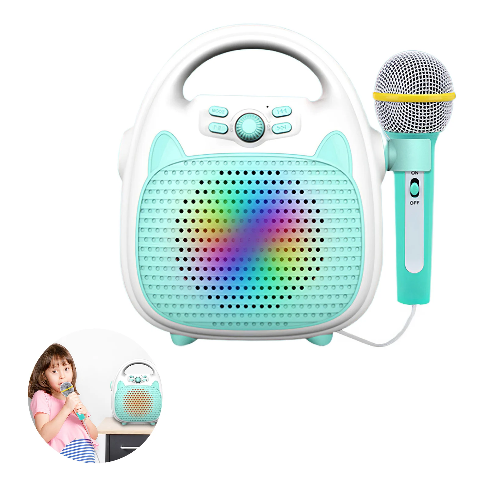 

Voices Imitation Toy Microphone Bluetooth Handbag Speaker Children Party Home And Travel Singing Toy Bluetooth Music Player Toy