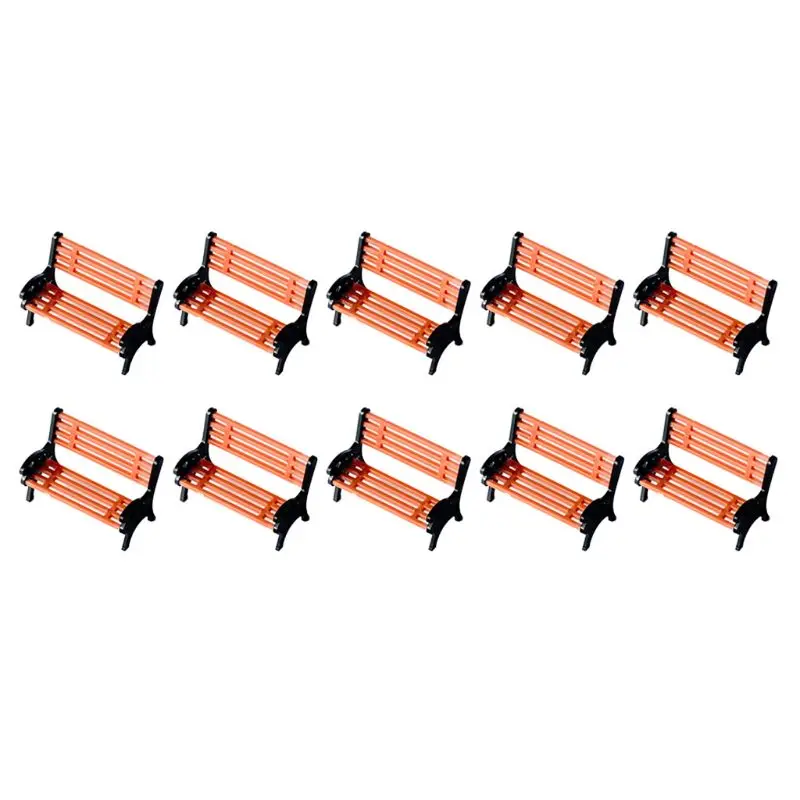 

10Pcs/Lot Miniature Park Bench Chair Settee Scence Layout Sand Table Model Simulation