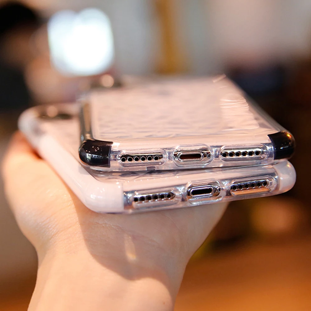 Прозрачный чехол со стразами для iPhone 8 7 6S 6 Plus 5 SE прозрачный 11 Pro X XR XS Max мягкие