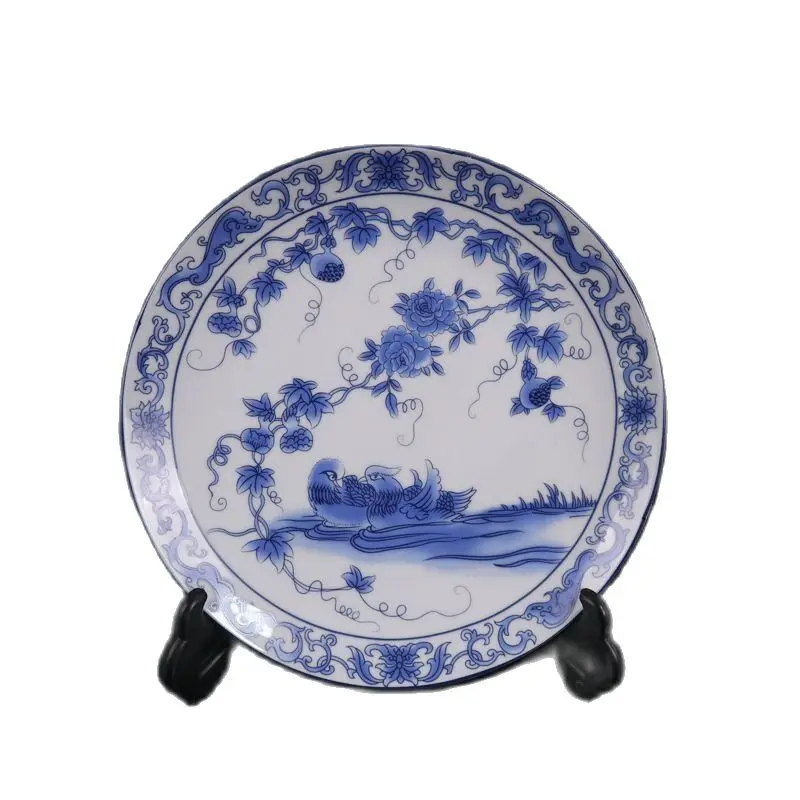 

Фарфор Цзиндэчжэнь, сине-белый (утка мандаринка), сковорода с узором, Античная коллекция фарфора