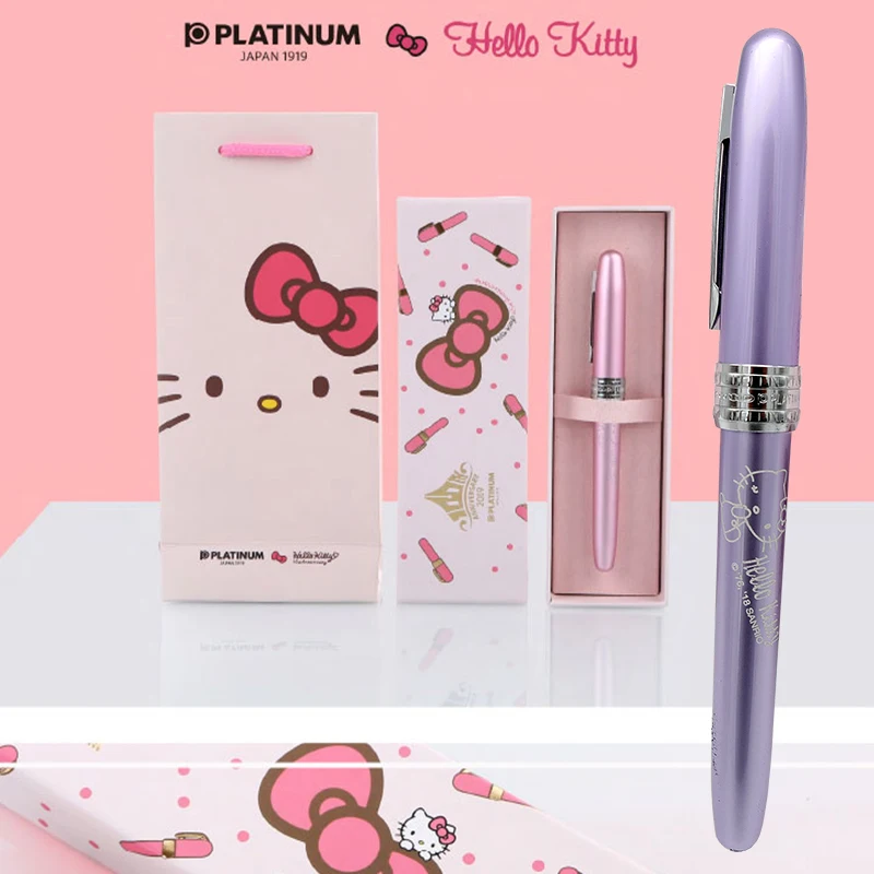 Purple with Ink Bag Хеллокитти Девочка Сердце канцелярский подарок на 100-летие платины в Японии - Цвет: Purple with Ink Bag