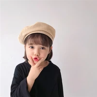 2021 autumn and winter new style personality letter bow korean fashion warm boy and girl baby cotton beret hat