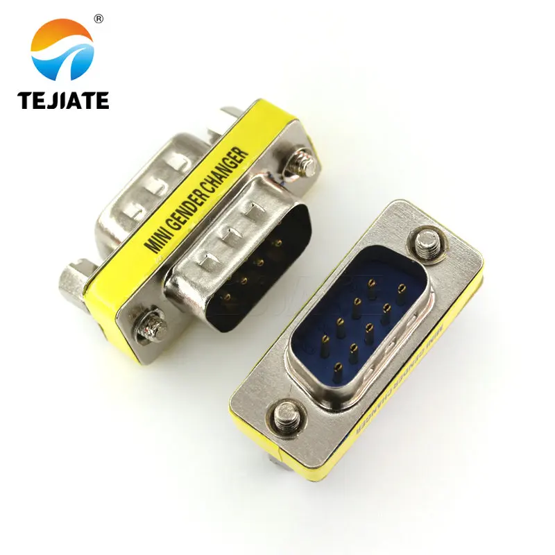 2 шт. DB9 9Pin папа-папа мини-адаптер для смены пола RS232 последовательный разъем