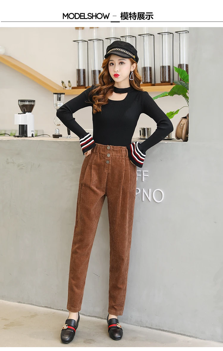 Women Corduroy Pants Vintage Casual Warm Woman Corduroy Trousers Loose Harem Pant S-5XLPlus Size Autumn Winter New Fashion