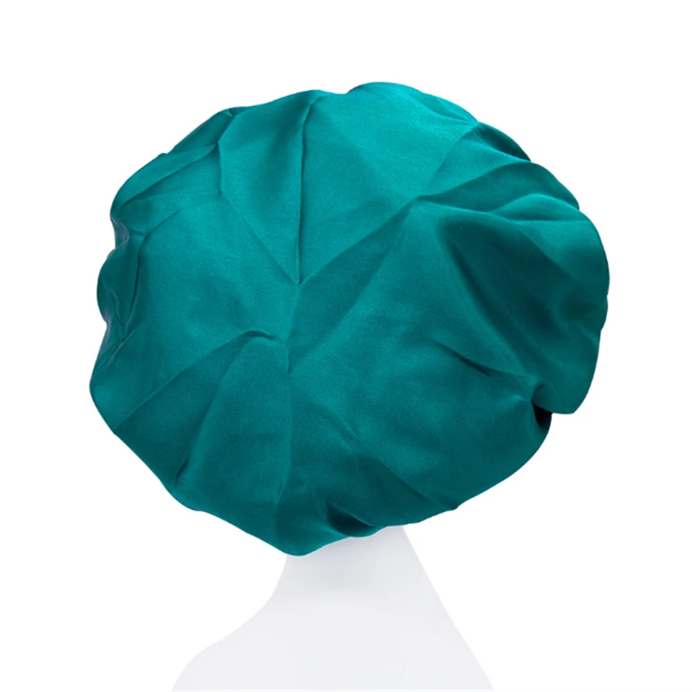 

New Solid Women Satin Bonnet Fashion Stain Silky Big Bonnet for Lady Sleep Cap Headwrap Hat Hair Wrap Accessories Wholesale