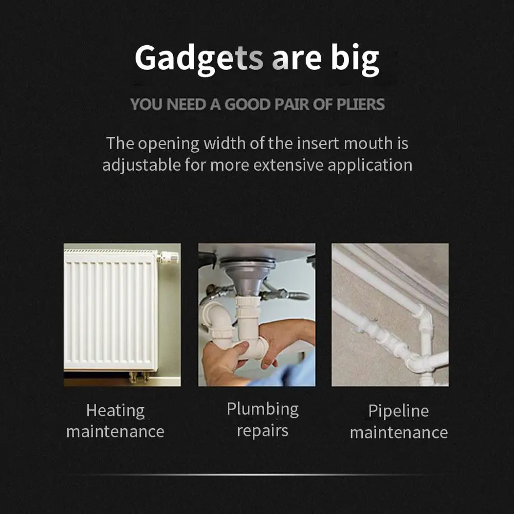 

COOFIX Water Pump Pliers 12 Inch Adjustable Water Pipe Pliers Crimping Pliers Multi-Function Tool