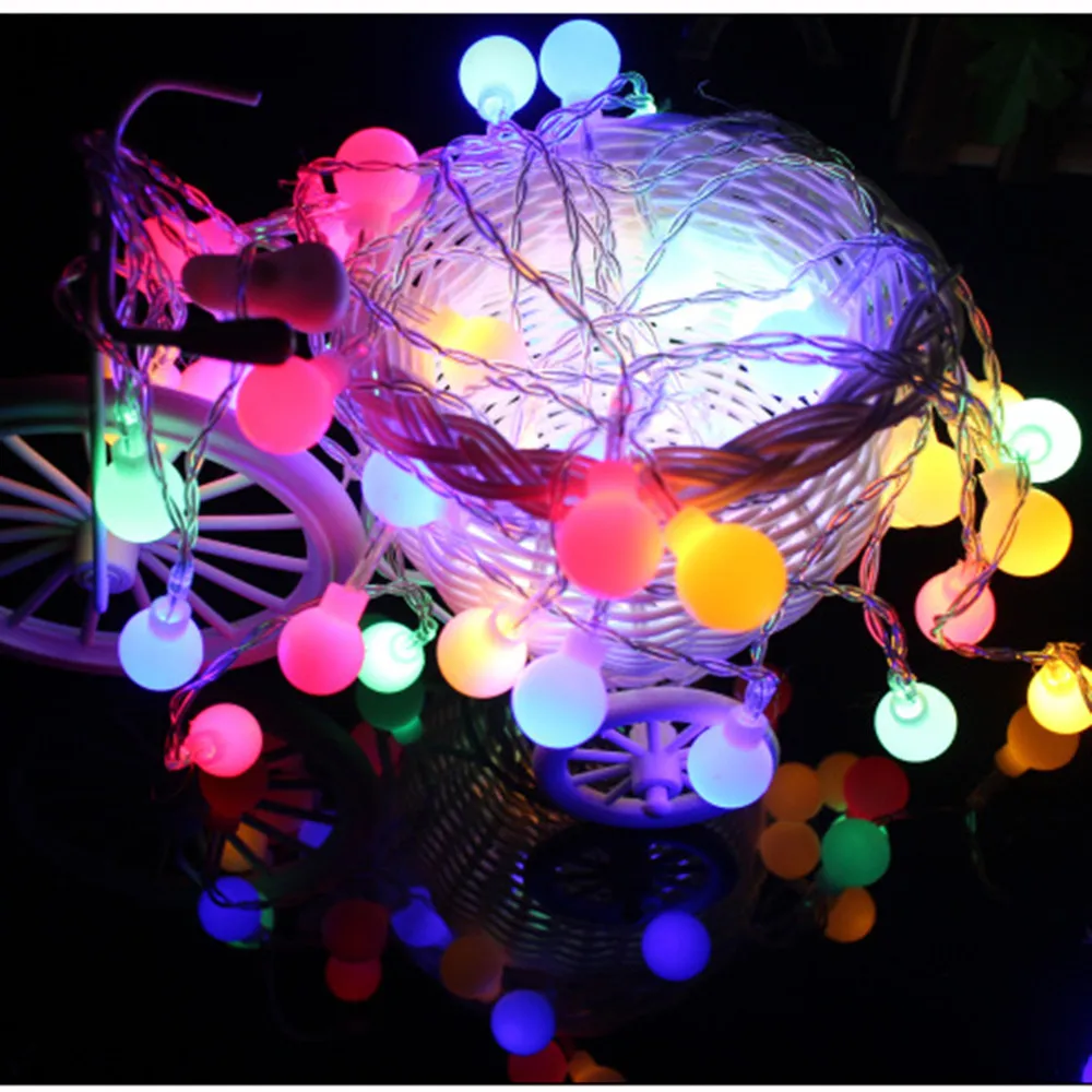 

2m 10led Light Outside Garden Lights String Fairy Led Battery Powered Milky White Frosted Ball Lamp String Home Garden Decor
