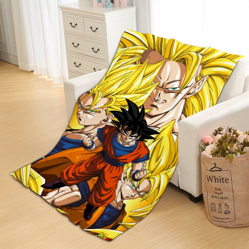 Anime Dragon Ball Printed Flannel Plush Throw Blanket Bedspread Kids Girls Travel Couch Quilt Cover Warm Halloween New | Тематическая