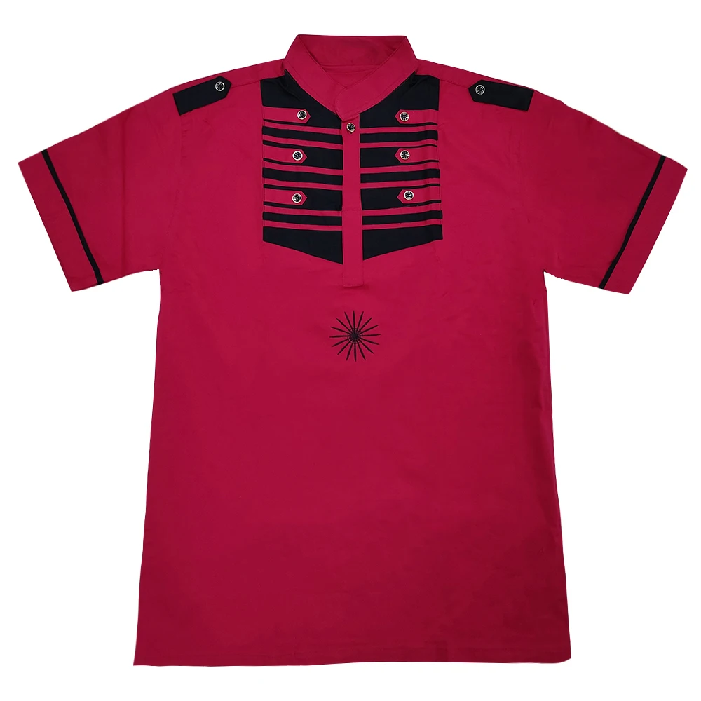 Футболка с декоративными пуговицами "Africa 2020" для мужчин, летняя одежда в стиле Dashiki Bazin с вышивкой.