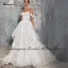 Роскошное Свадебное платье Lakshmigown принцессы с открытыми плечами, новинка 2022, свадебные платья Caftan Mariage, кружевные аппликации из бисера