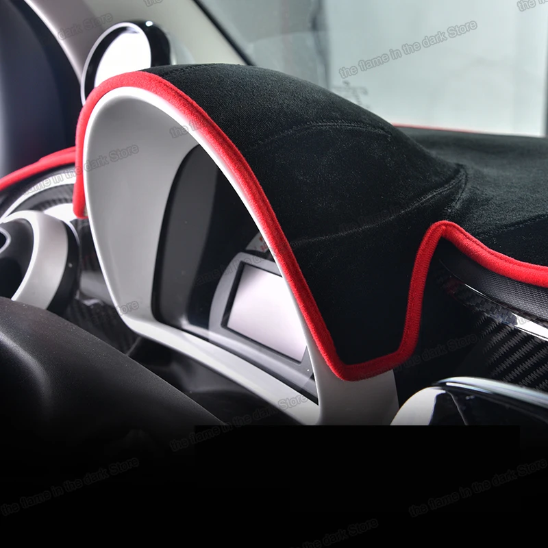 Lsrtw2017 полиэстер коврик для приборной панели автомобиля smart fortwo forfour 204 2015 2016 2017 2018