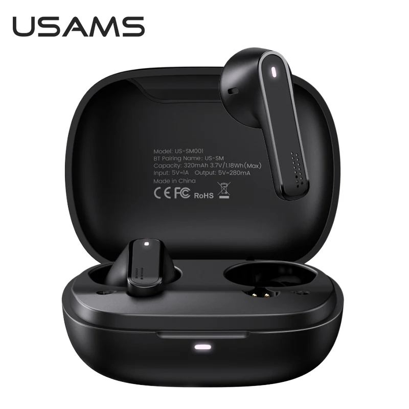 

USAMS ANC TWS True Wireless Earphones BT 5.0 Earphones Smart Touch Control Earbuds Headset Headphone For iPhone Android Devices