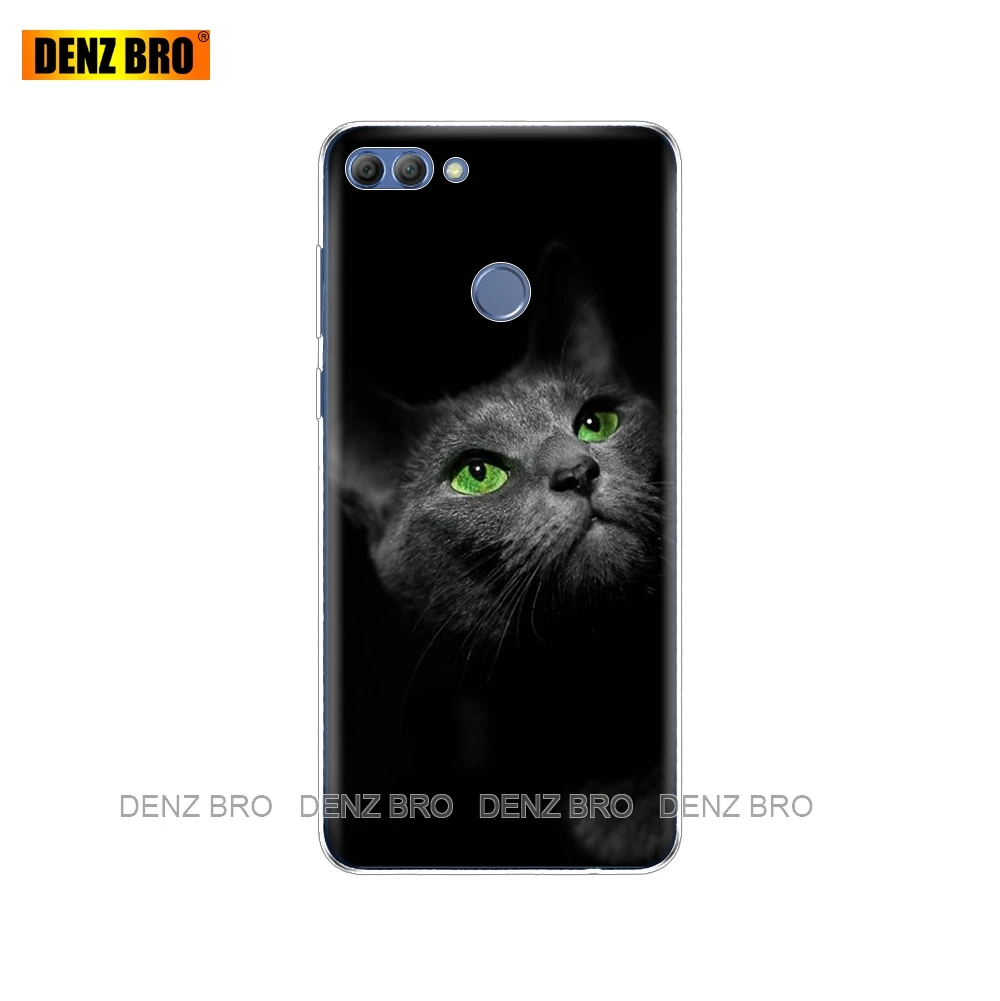 For huawei Y9 2018 case soft tpu silicone back cover phone 360 full protective clear printing transparent coque bumper | Мобильные