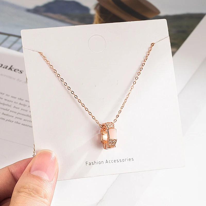 

High end brand necklace real 925 sterling silver snake pendant fine jewelry exquisite neck chain fashion accessories women lady