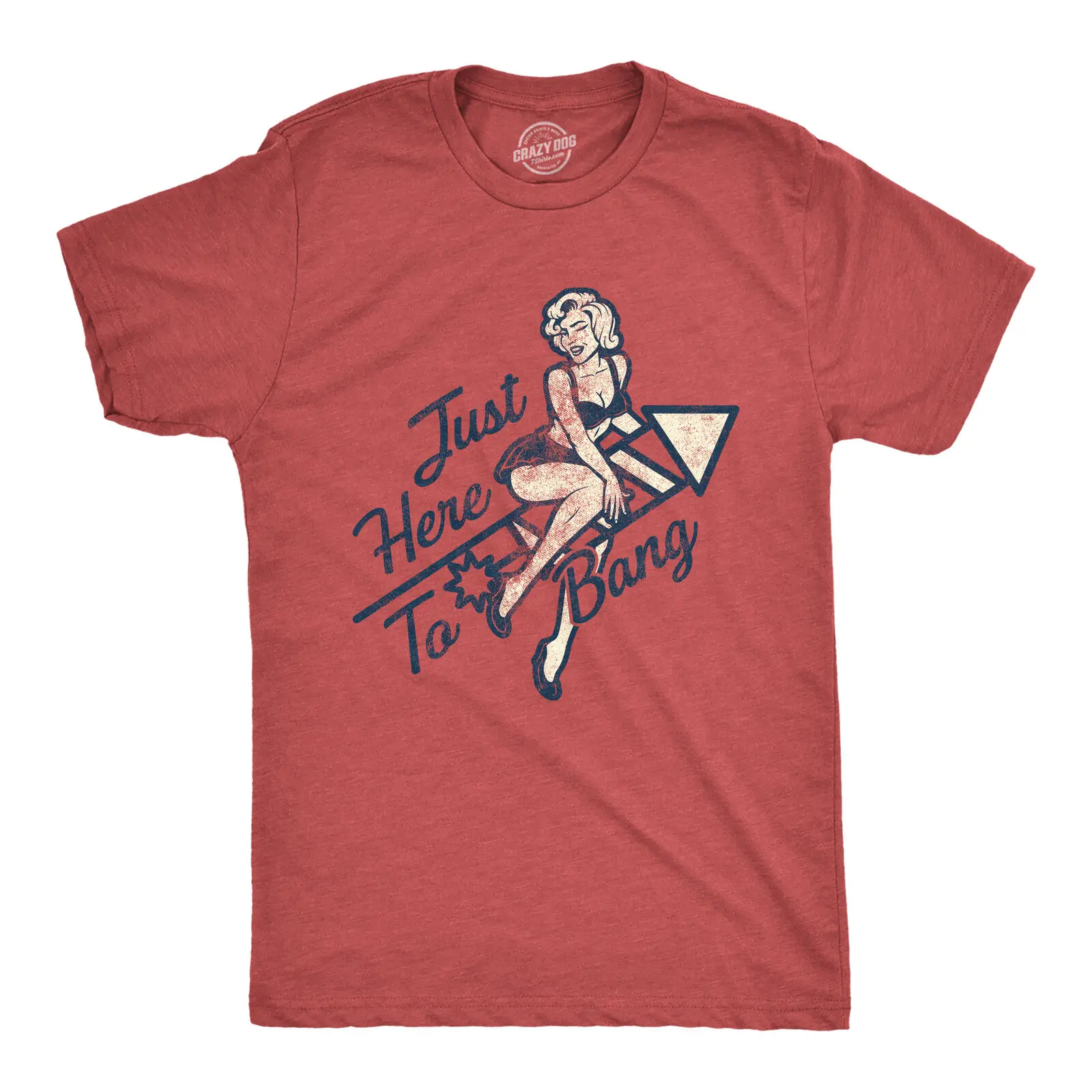 

Mens Just Here To Bang Tshirt Funny Firework 4th of July USA Graphic Tee