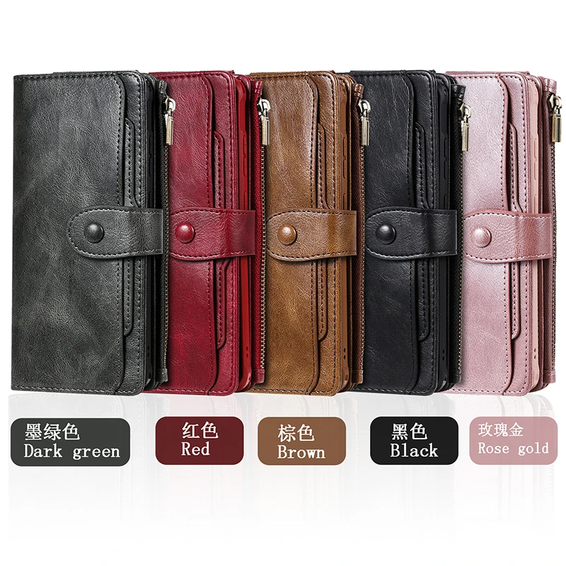 

Zipper Wallet Case for Samsung Galaxy S20 S20 Plus Detachable Flip Leather Case For Samsung S20 Ultra Multi-function Phone Cover