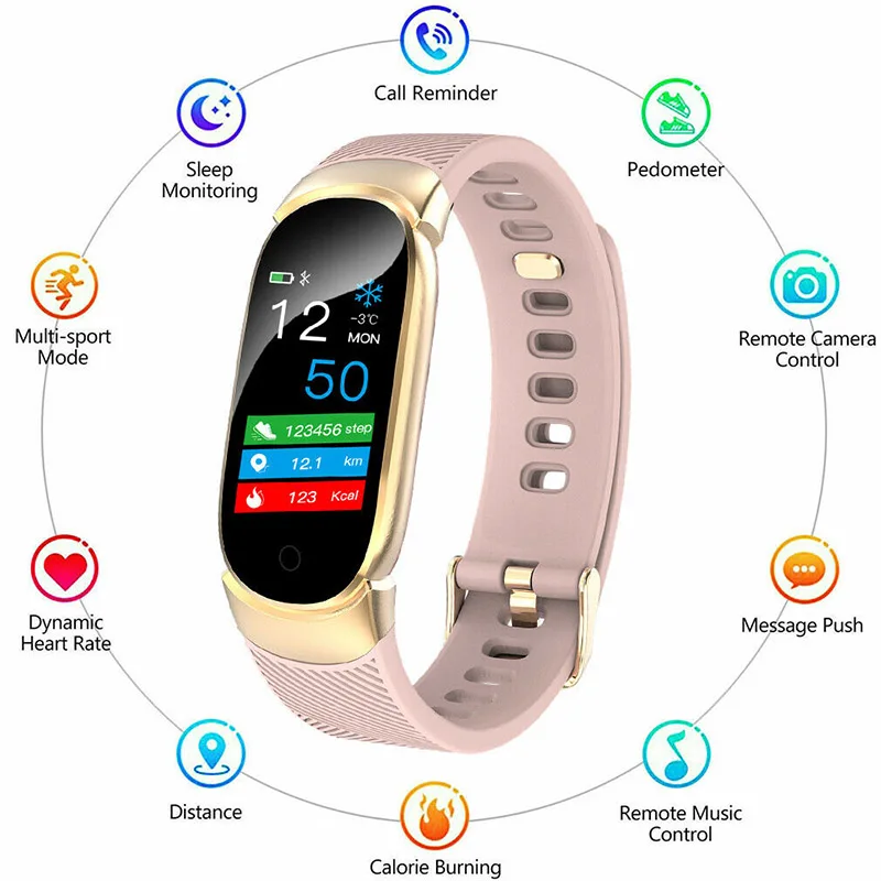 

Bluetooth Smart Watch Heart Rate Blood Pressure Blood Waterproof Smartwatch Men Women Bracelet With Massage Reminder Function