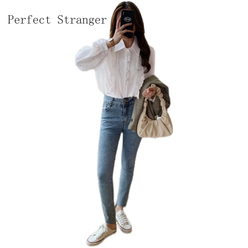 

2021 Spring Autumn New Arrival Hot Sale Turn-down Collar Long Sleeve Women Chiffon Blouse High Quality