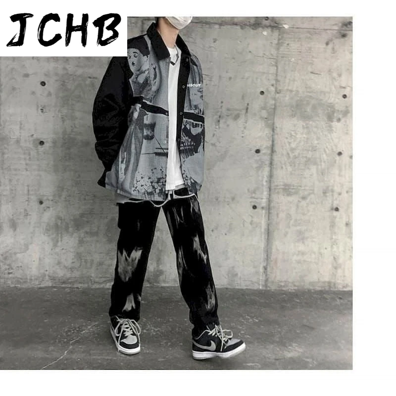 

2021 Streetwear Dark Line Men Style High-level Overised Baseball Uniform Coat Jackets Women Jacket Clothes Punk Style Couple