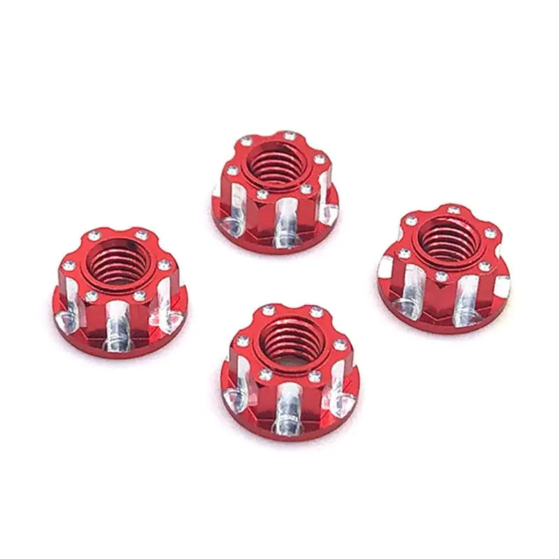 

4pcs/set Self-locking Nuts M4 Carved Hexagonal Flange Nuts for HSP 1/10 RC Car