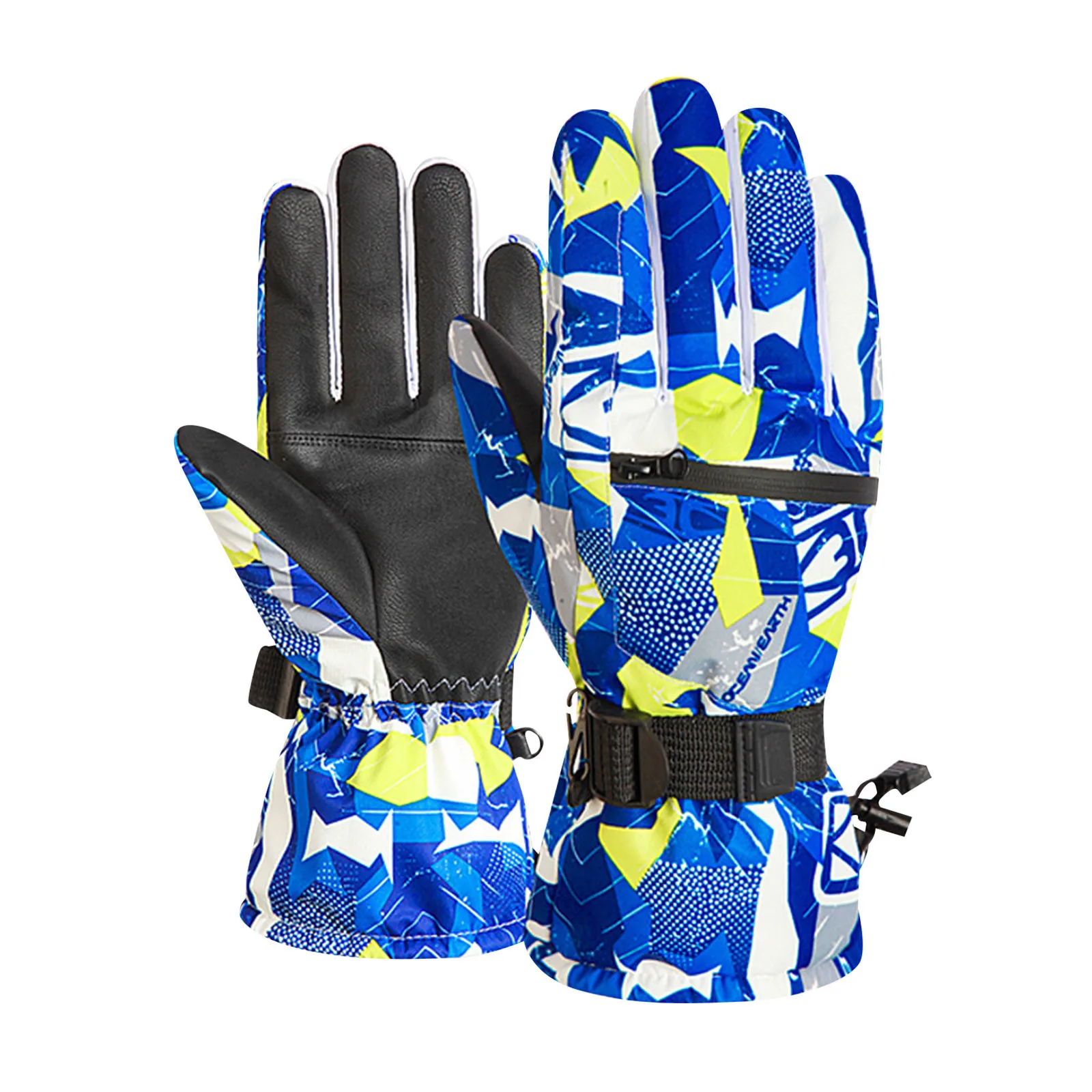 

Women's Waterproof Ski Gloves Touch Screen Anti Slip Gloves Outdoor Sports Riding Warm Gloves Female Blue Bike Running Gloves