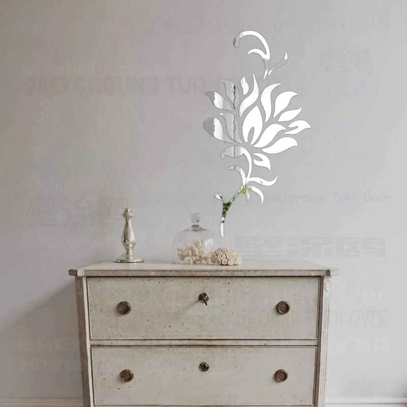 Зеркальные наклейки для украшения комнаты ванной 3D Настенный декор всего тела