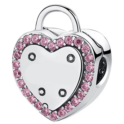 Fit PANDORA браслет Шарм DIY бусины для изготовления ювелирных изделий поцелуй больше Шарм Красный CZ 925 серебряные ювелирные изделия подарок на день Святого Валентина - Окраска металла: Посеребренный