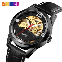 fashion automatic mechanical watches mens hollow dial men automatic wristwatches skmei luminous pointer hour clock reloj mujer