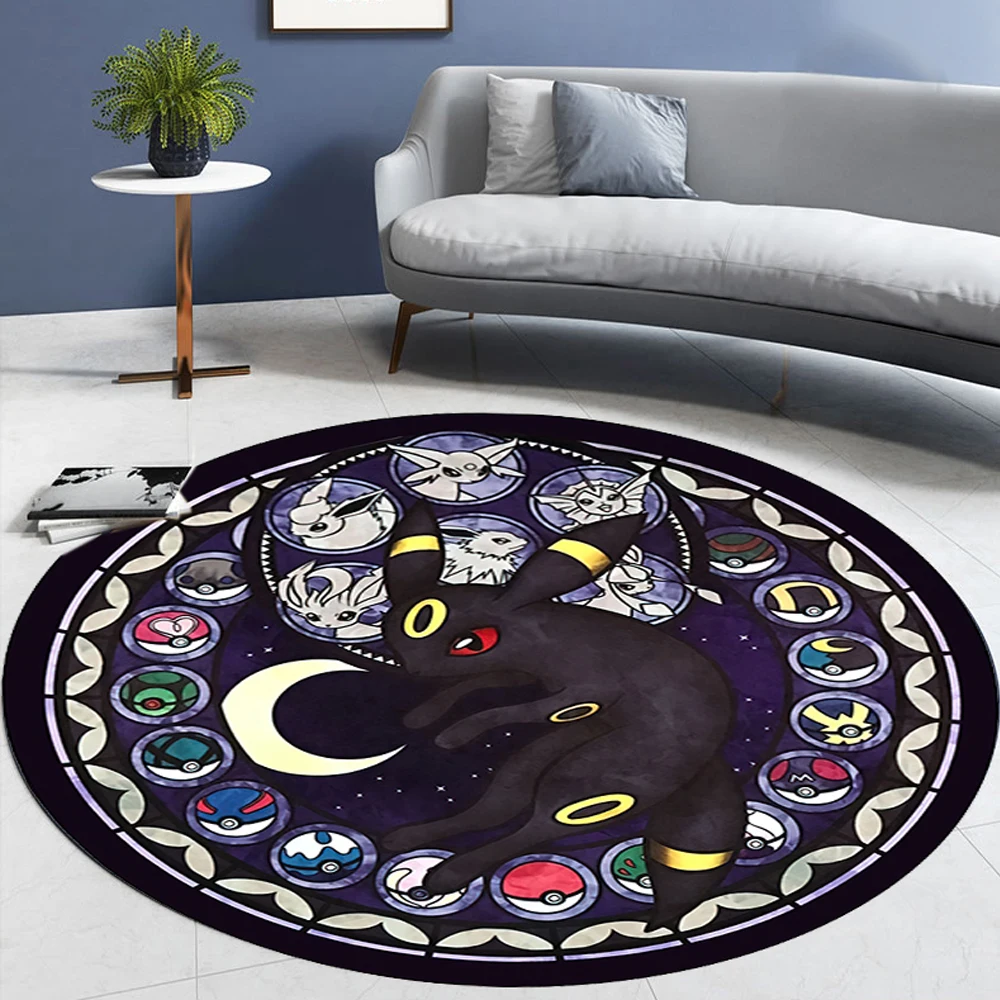 

Pokemon Flannel Round Carpet Rug Non-Slip Children Play Mat Cute Floor Rug For Living Room Bedroom Home Decor Round Mat Carpet