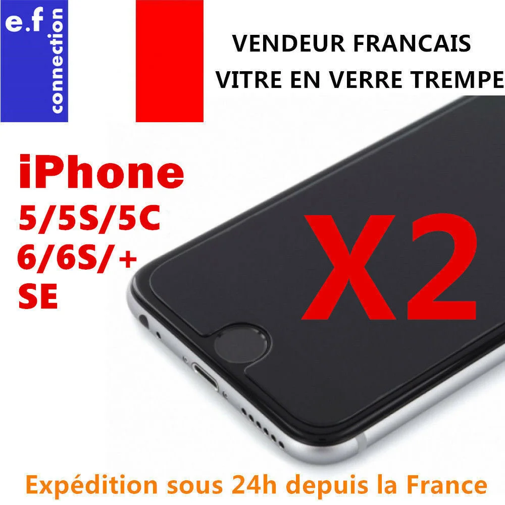 

Lot/2 vitre protection en verre tremp film protecteur cran For iPhone 4/5/6/S/plus