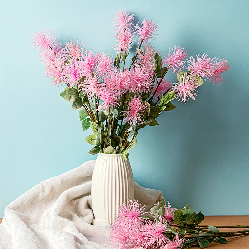 

Artificial Plant, 72cm3 Fork Flocking Sea Urchin, Artificial Flower Crab Claw, Chrysanthemum, Home Decoration Flower Arrangement