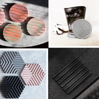 creative diy cement coasters mold for household coasters silicone mold concrete handicraft cup tray furnishing mold