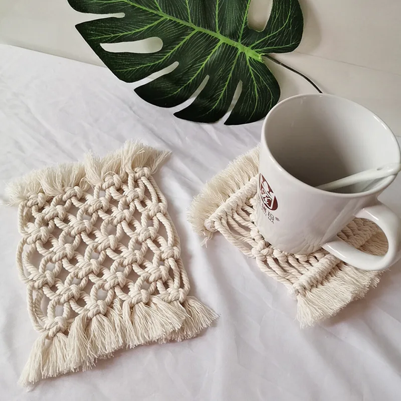 Подставки в богемном стиле для макраме геометрический узор подставки