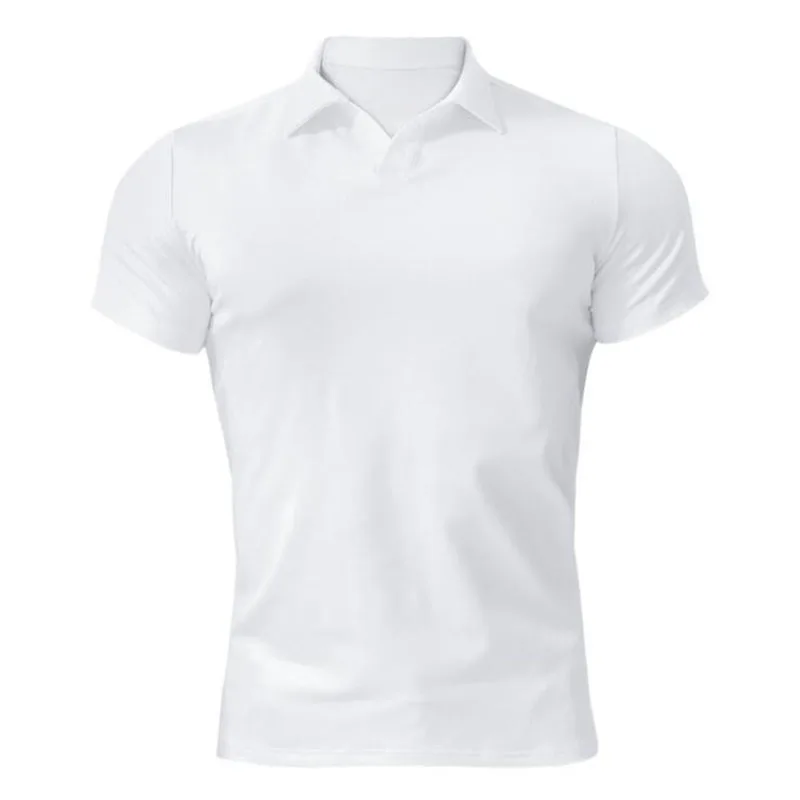 Рубашка-поло мужская с коротким рукавом модная повседневная облегающая