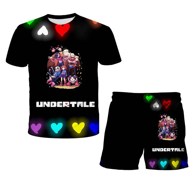 

Undertale Summer T-shirt Tops Baby Boys Kids Fashion 3D Printed Anime Funny Costume o-neck Clothes Children's Sets tops 4T-14T