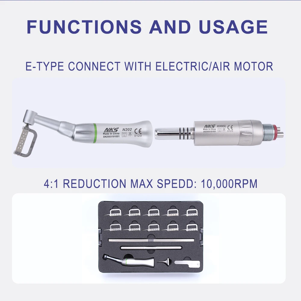 Orthodontic Tools 4:1 Dental Low Speed Handpiece Interproximal Strips Reciprocating Contra Angle Handpiece With IPR System