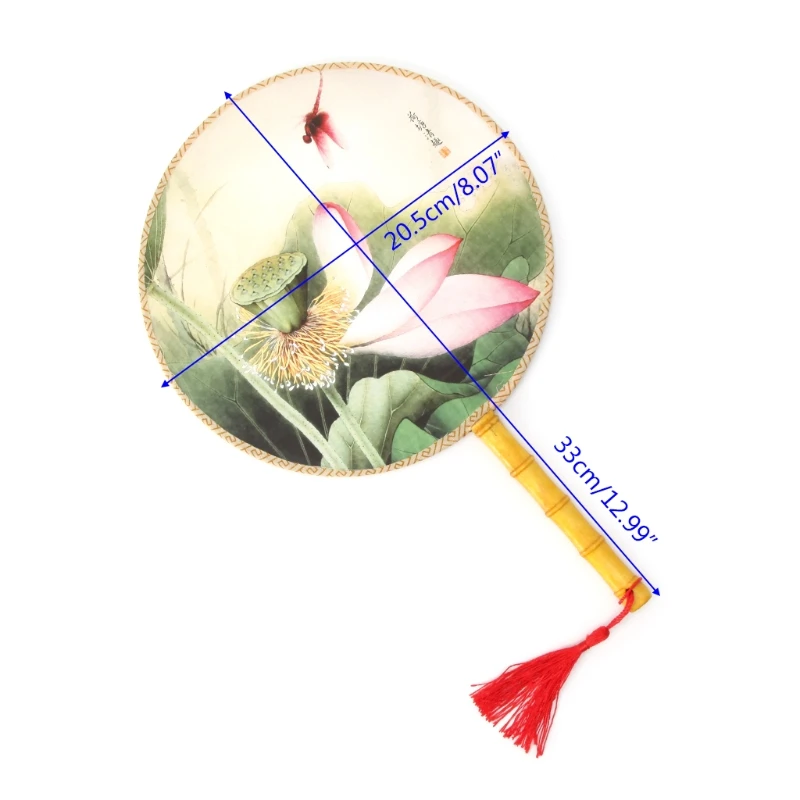 

Chinese Style Round Hand Held Folding Silk Fan For Wedding Event Party Supplies Dropshipping