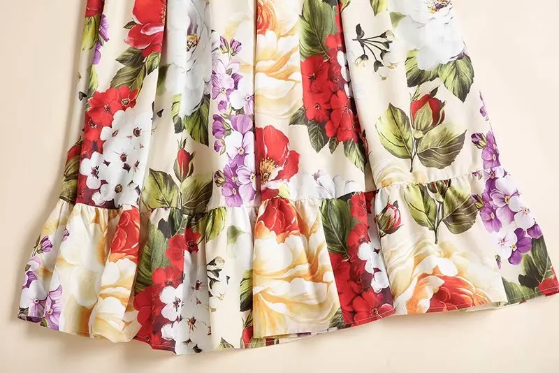 

JCHB 2021 summer fashion show new temperament women's slim mid long drawstring print dress