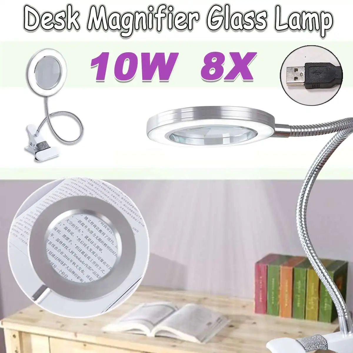 

Multifunctional Table Lamp Magnifying Glass Lamp Clip Desk Lamp Eye Protection Reading Led Desk Lamp Beauty Makeup Tattoo Light
