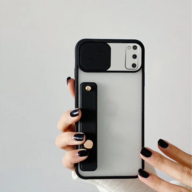wrist strap phone holder case for samsung galaxy a32 4g a52 a72 a12 s21 plus note 20 ultra a51 a71 a02s s20 fe matte cover free global shipping