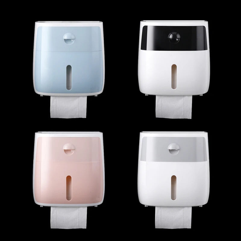 

Waterproof Wall Mounted Toilet Paper Holder Toilet Paper Tray Roll Paper Tube Storage Box Tissue Rack Box Bathroom Product