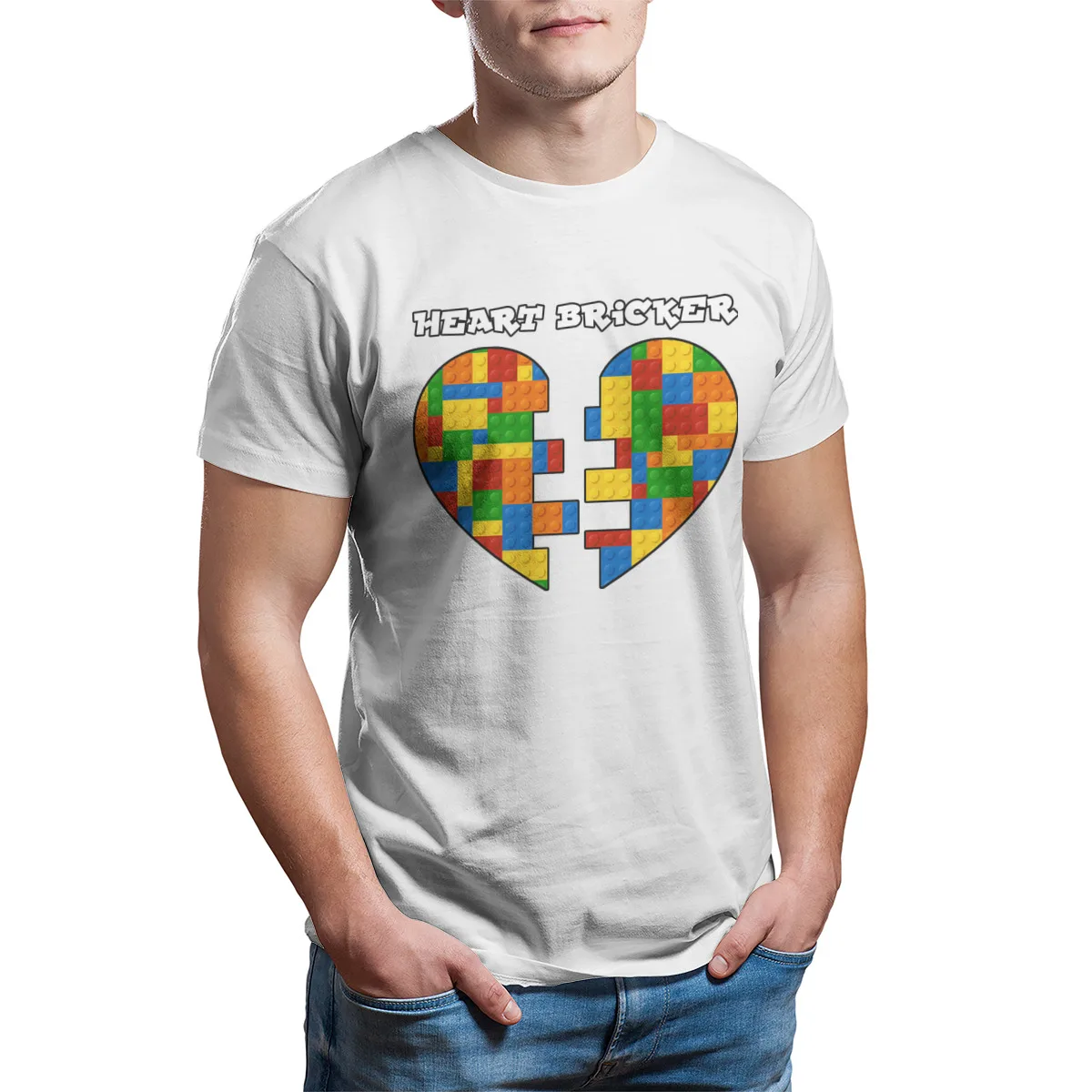 

Heart Bricker Men's T-shirt Custom Wholesale Clothes Anime Sleeve Streetwear Tops Men Clothing